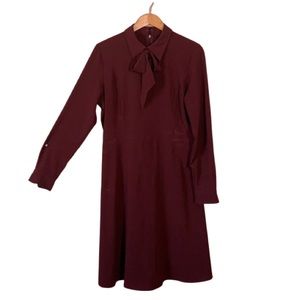 LONG SLEEVE/HIGH COLLAR RED BOW DRESS!!